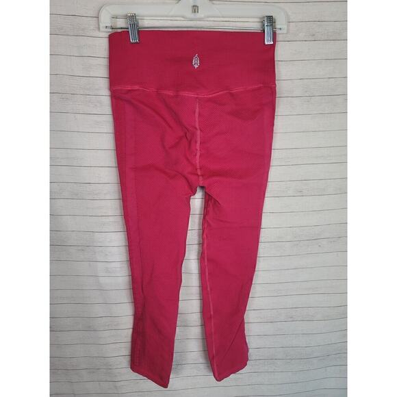 Free People Movement Pink Ribbed Leggings, sz Medium - Picture 7 of 13